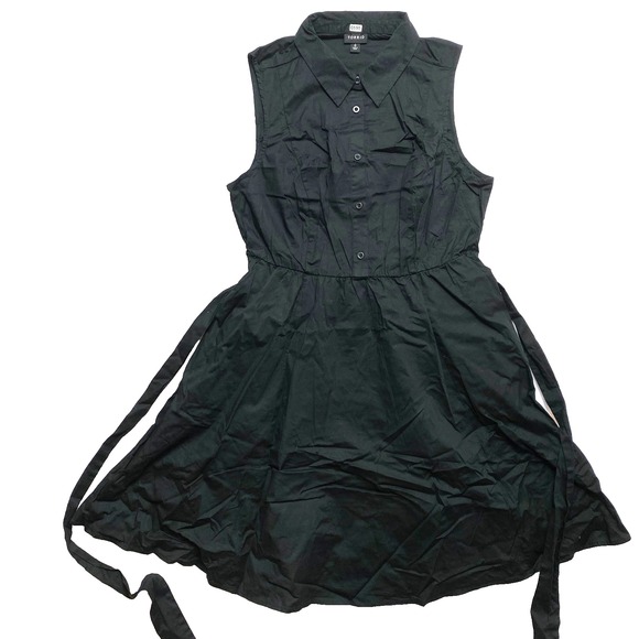 torrid Dresses & Skirts - Torrid Dress Womens 0X Black Sleeveless Shirt Poplin Button Fit Flare
